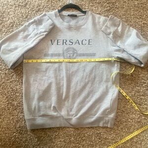 - Versace Gray Crewneck Sweater Luxurious Comfort
